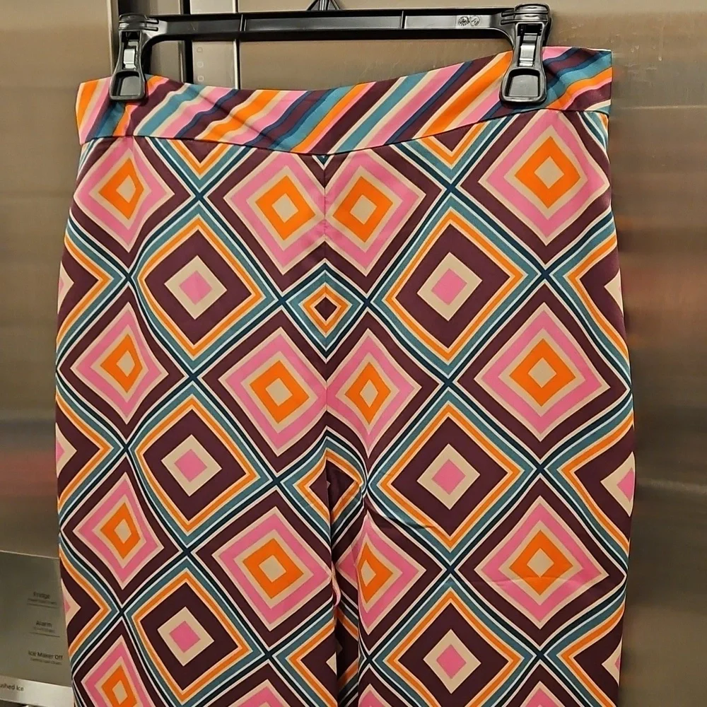 💕TRINA TURK💕 Bay Pant ~ Brookhaven Blocks Satin Georgette 6 NWT - Picture 11 of 16